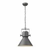 Homeroots 20.5 x 17.75 x 17.75 in. Crew 1-Light Gray Pendant 398267